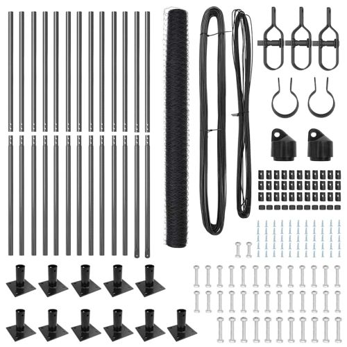 Стълб за ограда. Сив 25 x 1,5 м (50 мм мрежа) Стомана