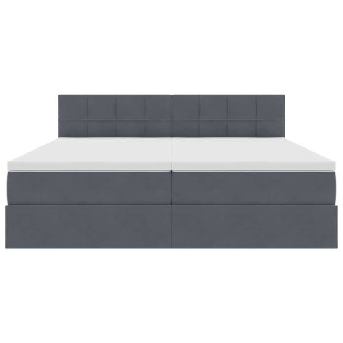 Легло с място за съхранение с матрак Тъмен сив 90 x 200 cm