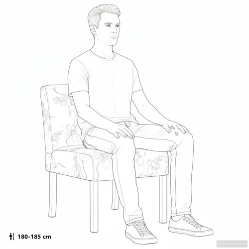 Ниско кресло, сини цветя, текстил