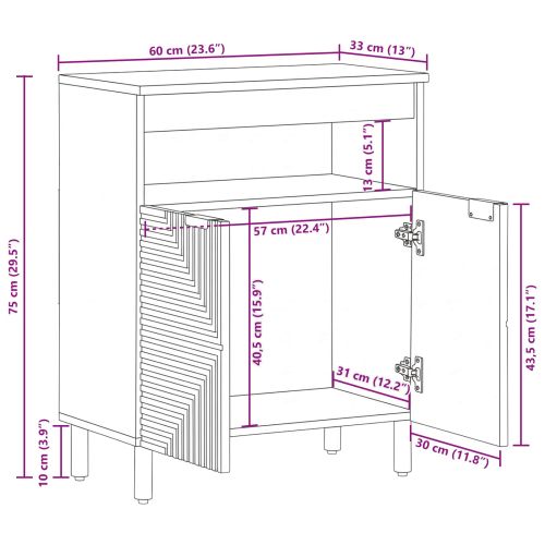 Служебен шкаф с чекмедже с рафт Естествен 60 x 33,5 x 75 см