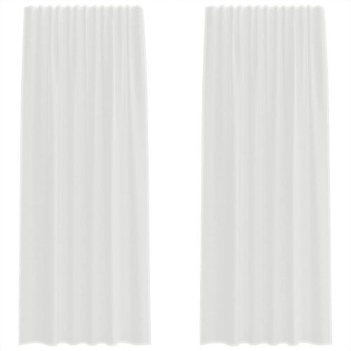 Пердета от воал с прът джобове, 2 бр, бяло