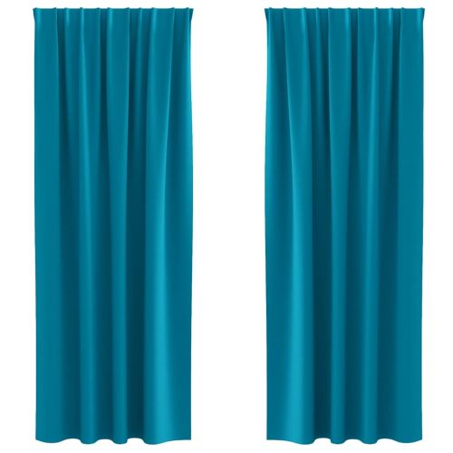 Завеси за затъмняване с пръстени 2 pcs Тюркоаз 245 x 140 см