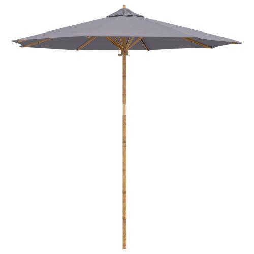 Градински парасол Тъмен сив Ø 270 x 260 см бамбук