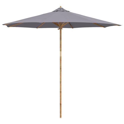 Градински парасол Тъмен сив Ø 270 x 260 см бамбук