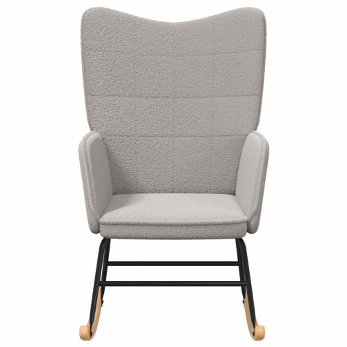 Люлеещ се стол Светлосиво Тъкан Шерпа