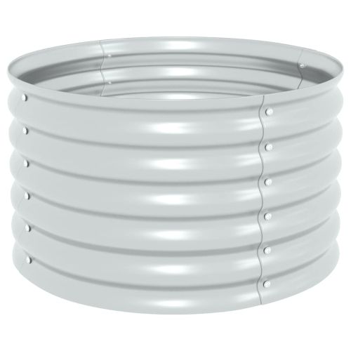 Градинска висока леха 80x80x44 см поцинкована стомана сребриста