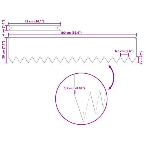 Ограда за трева 30 pcs Антрацит 100 x 0.05 x 20 см