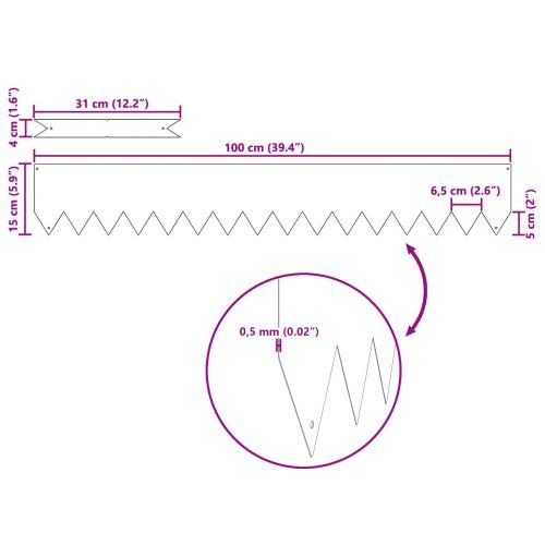 Ограда за трева 10 pcs Антрацит 100 x 0.05 x 20 см
