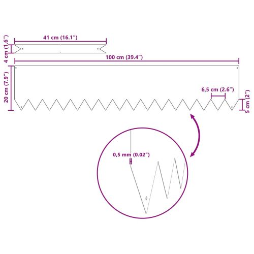 Ограда за трева 20 pcs Кафяво 100 x 0.05 x 20 см