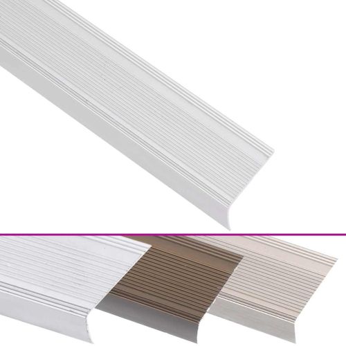 Ръбове за стъпала Г-образни 15 бр алуминий 90 см сребристи