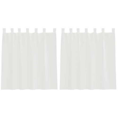 Воалени завеси с примки, 2 бр, бели, 140x245 см