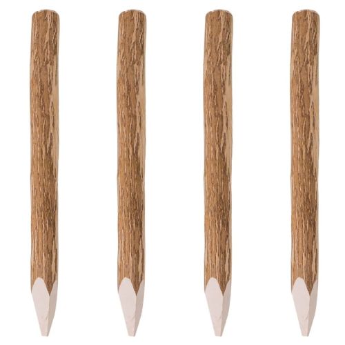 Заострени оградни колове, 4 бр, лешниково дърво, 90 см