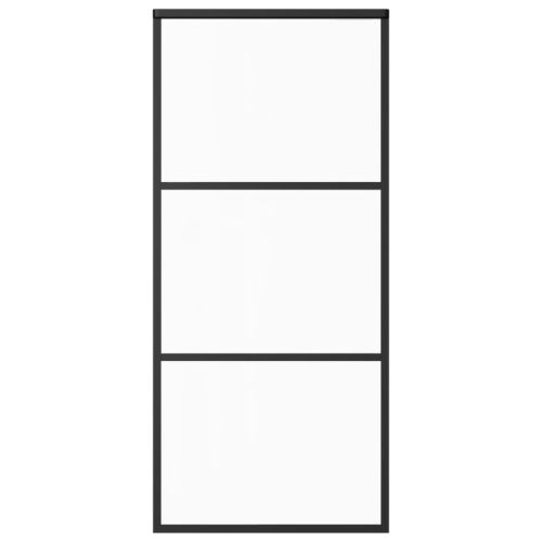 Плъзгаща се врата с механизъм, ESG стъкло и алуминий, 90x205 см