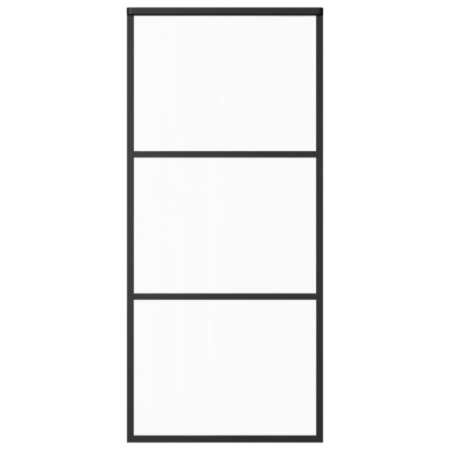 Плъзгаща се врата с механизъм, ESG стъкло и алуминий, 90x205 см