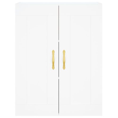 Висок шкаф, бял, 69,5x34x180 см, инженерно дърво