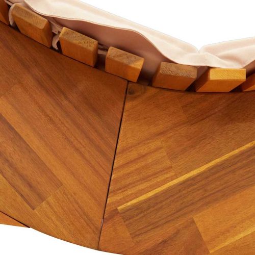 Шезлонг с възглавница 2 pcs Кафяво Солидно акациево дърво