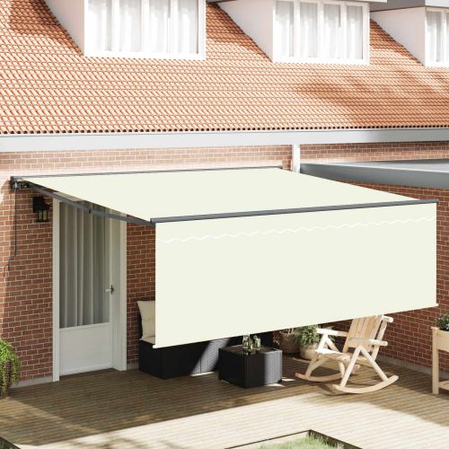 Прибираща се тента Крем 400 × 300 cm Полиестер и алуминий
