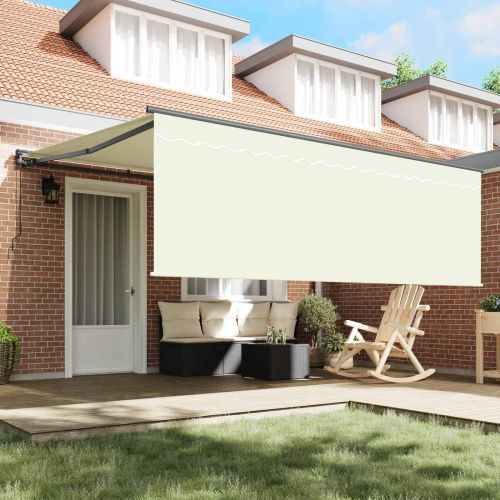 Прибираща се тента Крем 400 × 300 cm Полиестер и алуминий