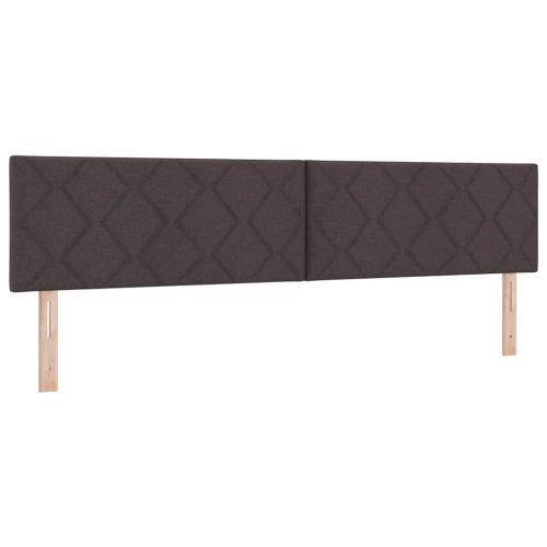 Легло с пружинирана основа Тъмен кафяв 200 x 200 cm текстил