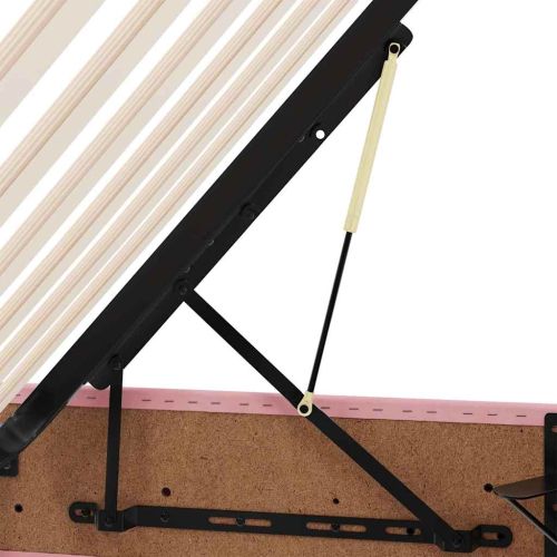 Легло с място за съхранение с матрак Розово 200 x 200 cm Кадифе