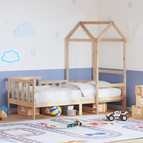 Дневно легло с покрив без матрак 80x200 см Масивна дървесина