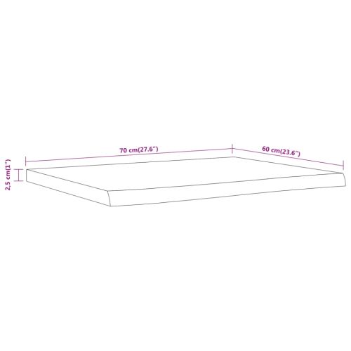 Плот за баня, 70x60x2,5 см, правоъгълен, масивно дърво акация