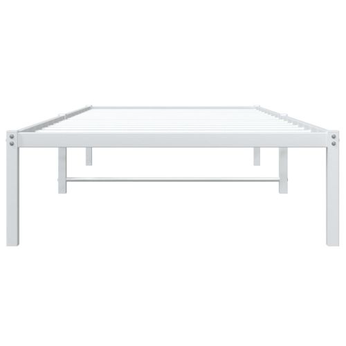 Метална рамка за легло, бяла, 90x200 см