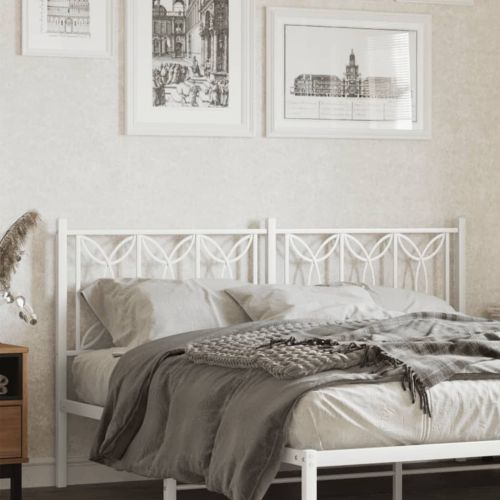 Метална резервна табла за легло, бяла, 150 см