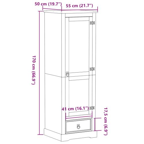 Гардероб "Corona" 55x50x170 см бор масив
