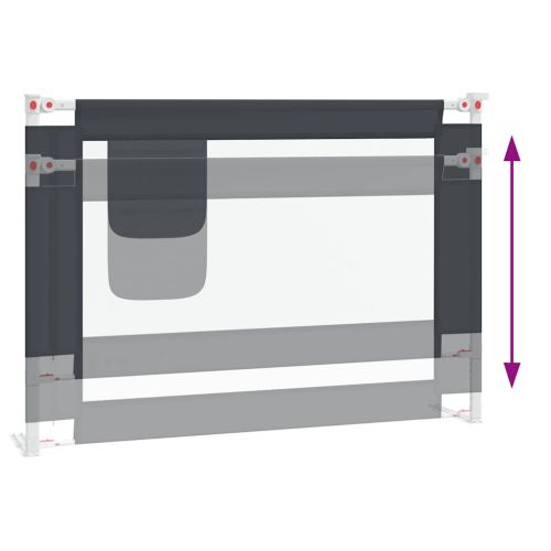 Ограничител за бебешко легло, тъмносив, 90x25 см, плат