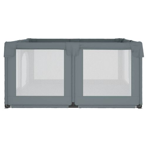 Бебешка кошара с 2 врати, светлосива, оксфорд текстил