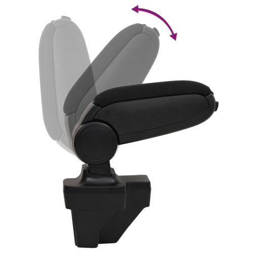 Подлакътник за кола черен 15x35x(33-49,5) см ABS