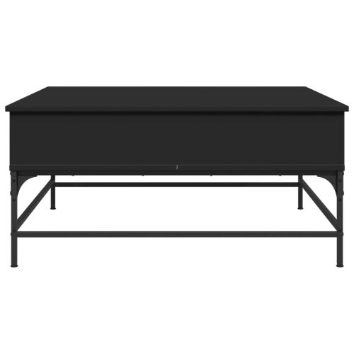 Кафе маса, черна, 95x95x45 см, инженерно дърво и метал