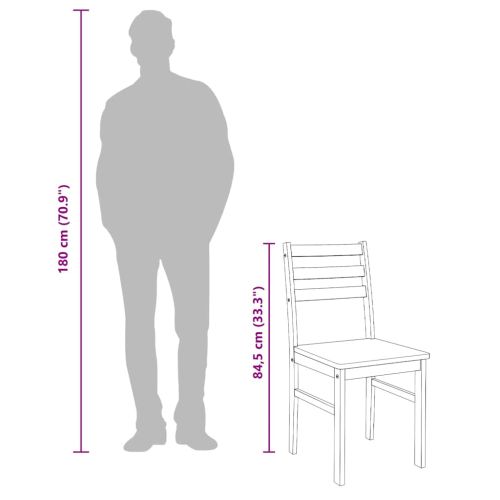 трапезни столове 2 бр. масивна дървесина гума