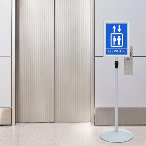 Поставка за плакат Сребрист 33 x 33 x 123 см PVC и стомана