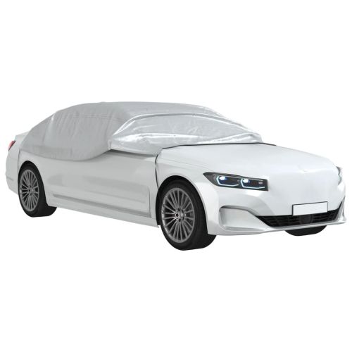 Половин покривало за кола, с кукички, сребристо, L