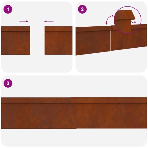 Огради за охлюви 20 pcs Ръждясало Патинираща стомана