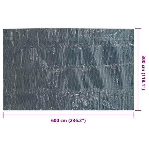 Плаващо соларно покривало за басейн PE 600x300 см черно и синьо