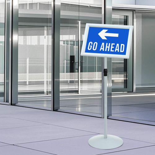 Поставка за плакат Сребрист 33 x 33 x 126 см PVC и стомана