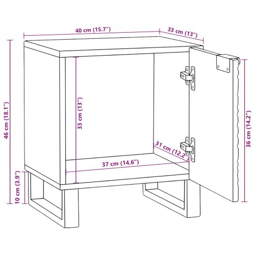 Нощен шкаф Бял и черен 40 x 33 x 46 см
