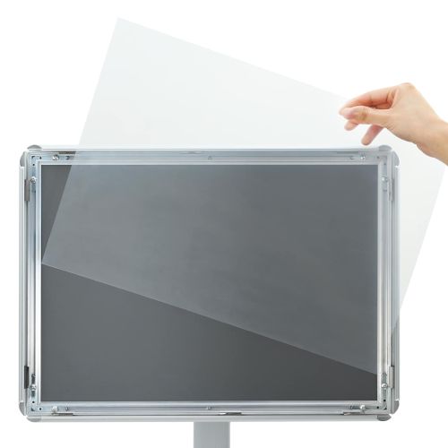 Поставка за плакат 32 x 27 x 119 см Чугун Сребристо