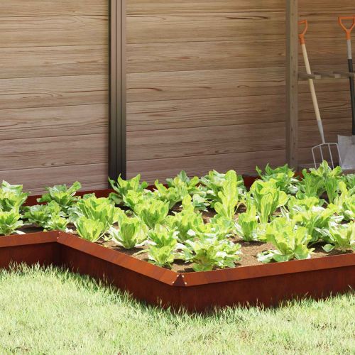 Оградка за охлюви 4 pcs Ръждясало 13,5 x 13,5 x 25 см