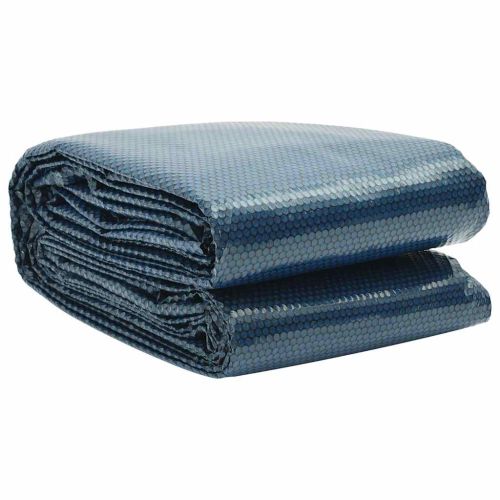 Плаващо соларно покривало за басейн PE 732x366 см черно и синьо