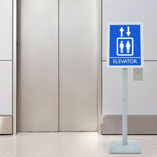 Поставка за плакат Сребрист 32,5 x 27 x 126 см Чугун