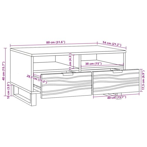 Масичка за кафе с чекмедже Бежов и черен 80 x 54 x 40 см