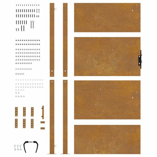 Градинска порта 100x175 см, кортенова стомана