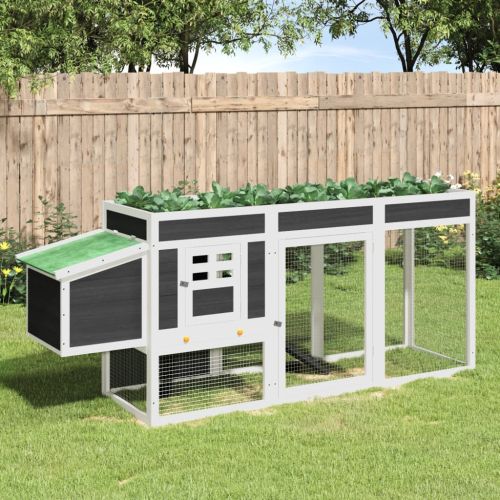 Кокошарник сив 204x50x84 см бор масив