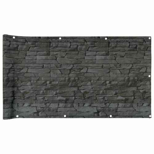 Параван за тераса каменeн зид сив 600x120 см PVC
