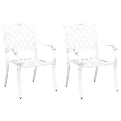 Градински стол 2 pcs Бяло 56 x 55 x 92.5см Алуминий