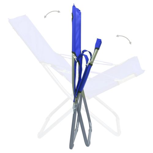 Сгъваеми плажни столове, 2 бр, текстил, сини